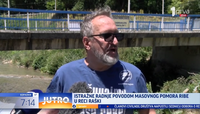 Istražne radnje povodom masovnog pomora ribe u reci Raški