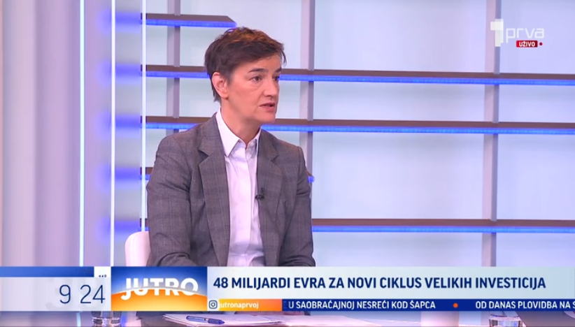 Brnabić gošća "Jutra" na TV Prva